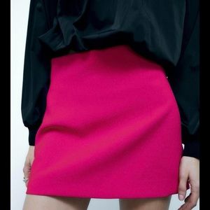 Zara Fuchsia High Waisted Skirt, Size Small